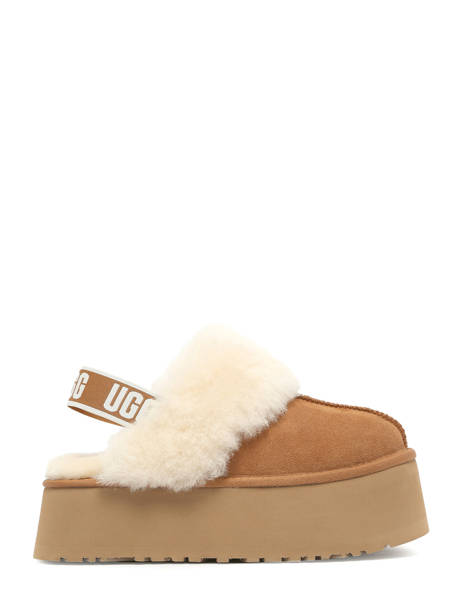 Slippers Met Riempjes Funkette Uit Leder Ugg Bruin accessoires 1113474