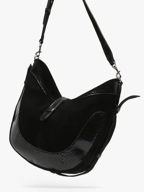 Schoudertas Luna Leder Great by sandie Zwart luna SNA ander zicht 2