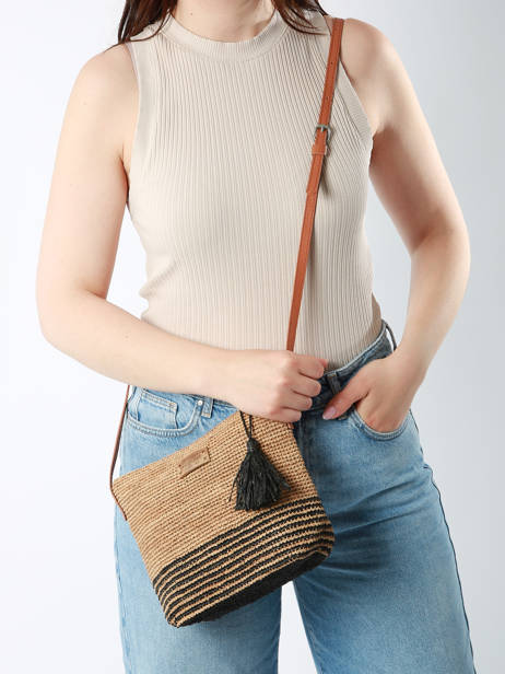 Cross Body Tas L'atelier Du Crochet Raphia Le voyage en panier Beige l'atelier du crochet AM753 ander zicht 1