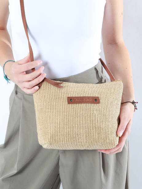 Cross Body Tas Over The Rainbow Raphia Le voyage en panier Beige over the rainbow PM457 ander zicht 1