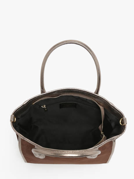 Handtas Velvet Leder Milano Bruin velvet VE24062 ander zicht 3