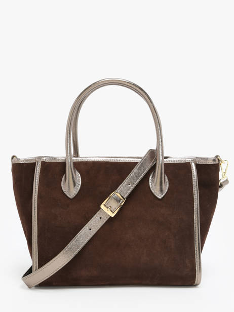 Handtas Velvet Leder Milano Bruin velvet VE24062 ander zicht 4