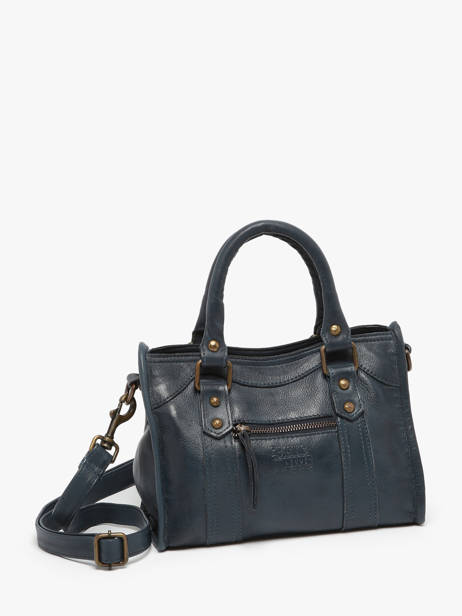 Cross Body Tas Cow Leder Basilic pepper Blauw cow BCOW72 ander zicht 2