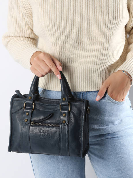 Cross Body Tas Cow Leder Basilic pepper Blauw cow BCOW72 ander zicht 1