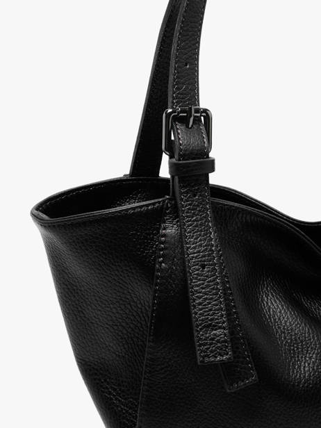 Schoudertas Caviar Leder Milano Zwart caviar CA24065 ander zicht 2