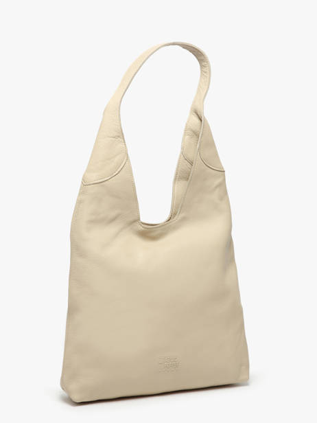 Schoudertas Cow Leder Basilic pepper Beige cow BCOW2M ander zicht 2