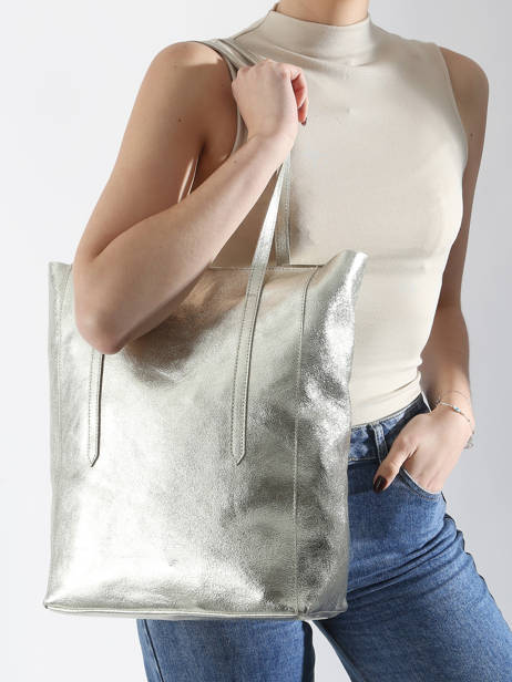 Schoudertas A4 Formaat Nine Leder Milano Zilver nine NI24111 ander zicht 1