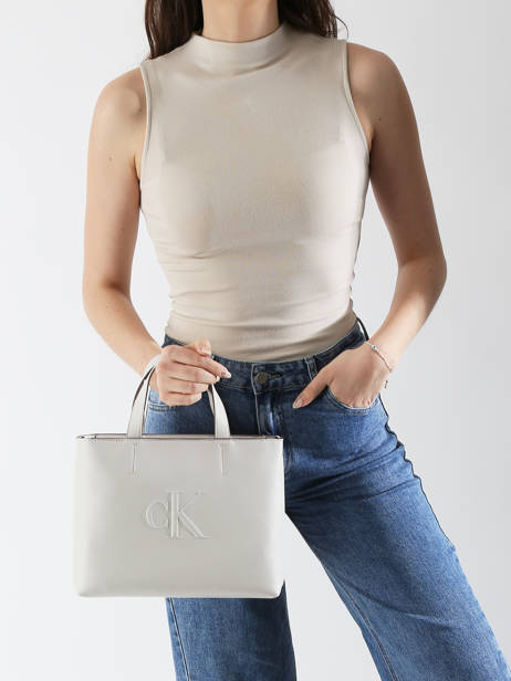Handtas Sculpted Calvin klein jeans Beige sculpted 4K3111G ander zicht 1