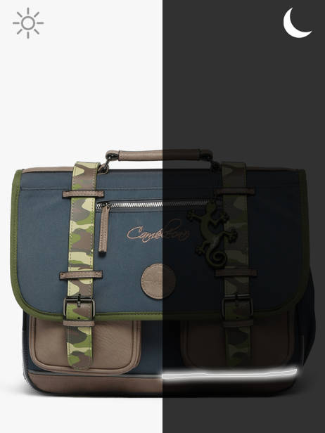 Boekentas Kinderen 3 Compartimenten Cameleon Grijs vintage urban CA41 ander zicht 8