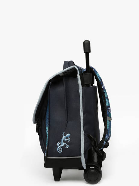 Boekentas Op Wieltjes Kind 2 Compartimenten Cameleon Blauw actual CR38 ander zicht 2