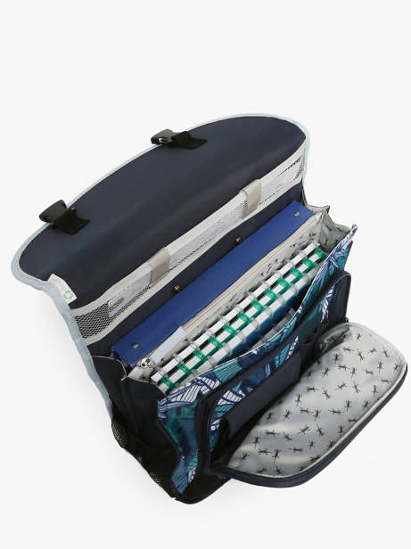 Boekentas Op Wieltjes Kind 2 Compartimenten Cameleon Blauw actual CR38 ander zicht 3