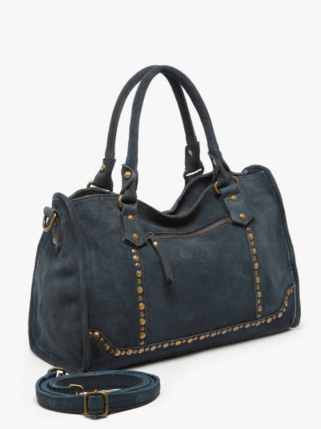 Handtassen Houston Leder Basilic pepper Blauw houston BHOU22 ander zicht 1