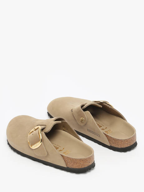 Slippers Boston Big Buckle Uit Leder Birkenstock Beige accessoires 1030425 ander zicht 2