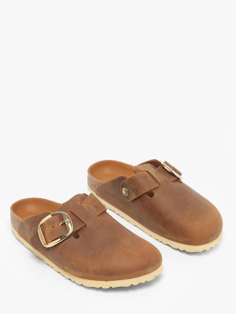 Slippers Boston Big Buckle Uit Leder Birkenstock Bruin accessoires 1030446 ander zicht 1