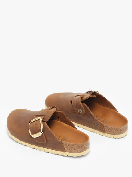 Slippers Boston Big Buckle Uit Leder Birkenstock Bruin accessoires 1030446 ander zicht 2
