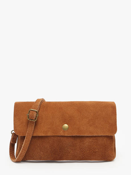Cross Body Tas Velvet Leder Milano Bruin velvet VE23067