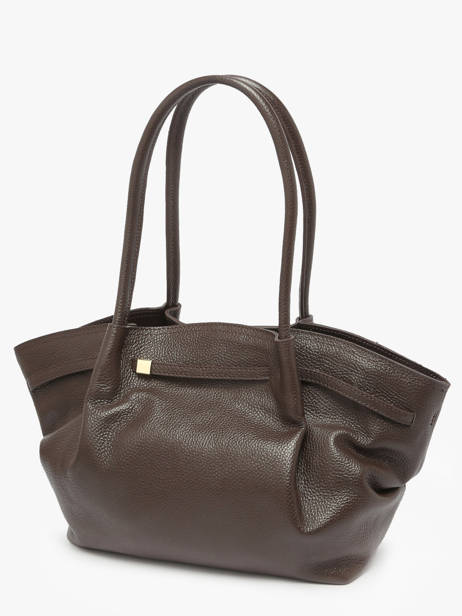Schoudertas Caviar Leder Milano Bruin caviar CA25062 ander zicht 2