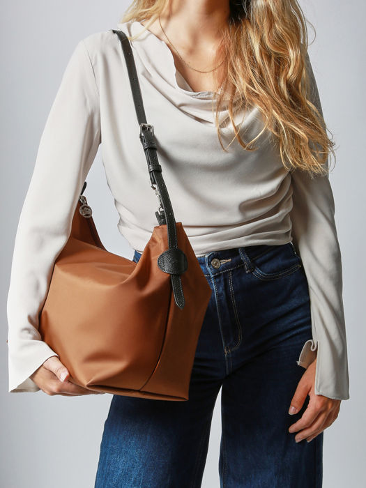 Longchamp Besace longchamp toile Schoudertas Bruin