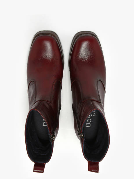 Enkellaarsjes Met Hak Cristel Uit Leder Dorking Rood accessoires D9157 ander zicht 3