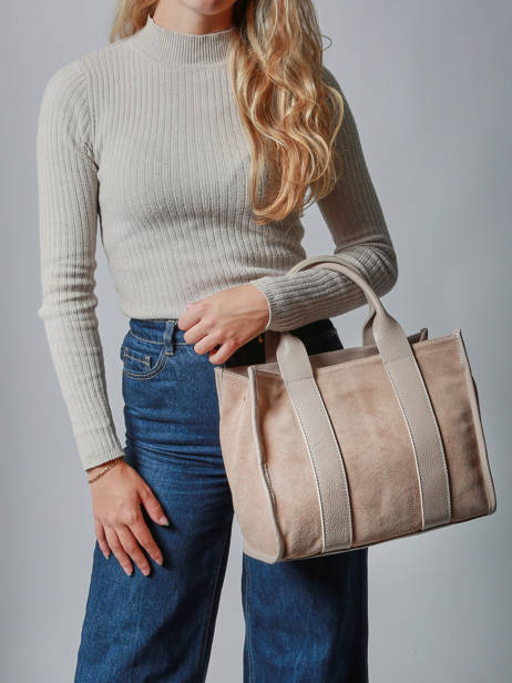 Handtas Velvet Caviar Leder Milano Beige velvet caviar VC25063 ander zicht 1
