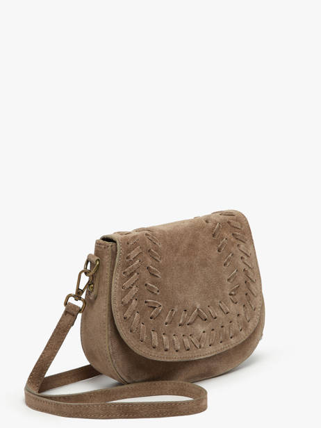 Cross Body Tas Velvet Leder Milano Beige velvet VE25062 ander zicht 2