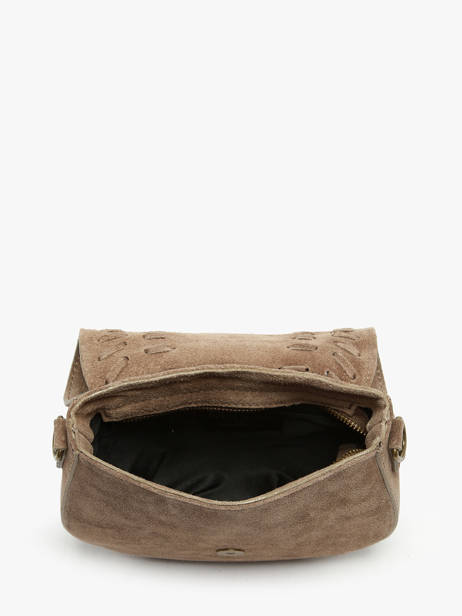Cross Body Tas Velvet Leder Milano Beige velvet VE25062 ander zicht 3
