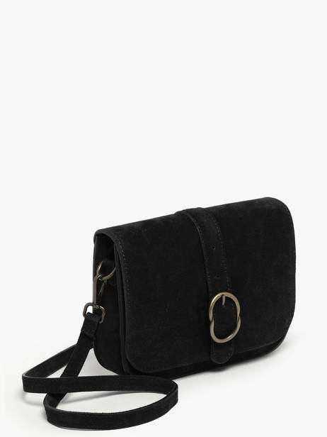 Cross Body Tas Velvet Leder Milano Zwart velvet VE25063 ander zicht 1