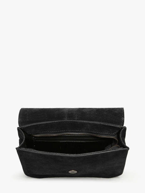 Cross Body Tas Velvet Leder Milano Zwart velvet VE25063 ander zicht 2