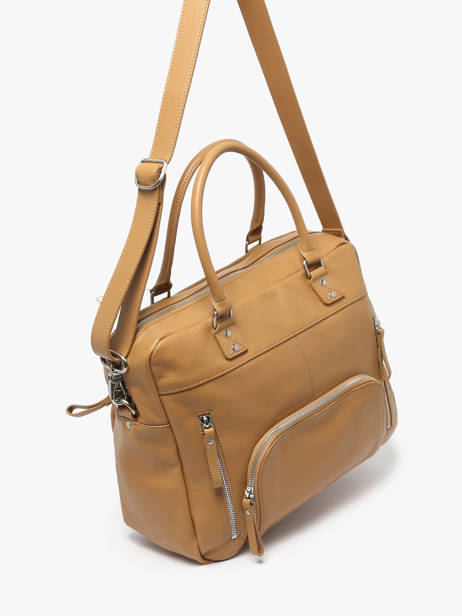 Handtas Vintage Leder Nat et nin Beige vintage MACY ander zicht 2