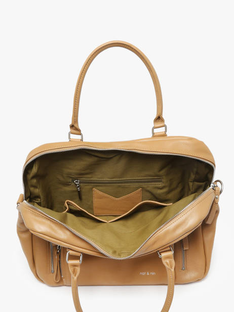Handtas Vintage Leder Nat et nin Beige vintage MACY ander zicht 3