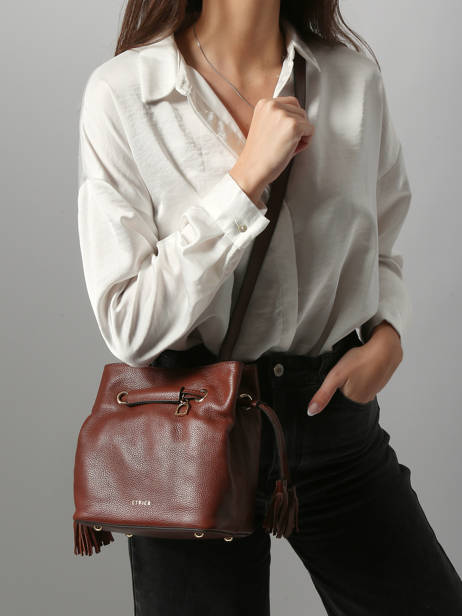 Bucket Bag S Tradition Leder Etrier Bruin tradition ETRA004S ander zicht 1