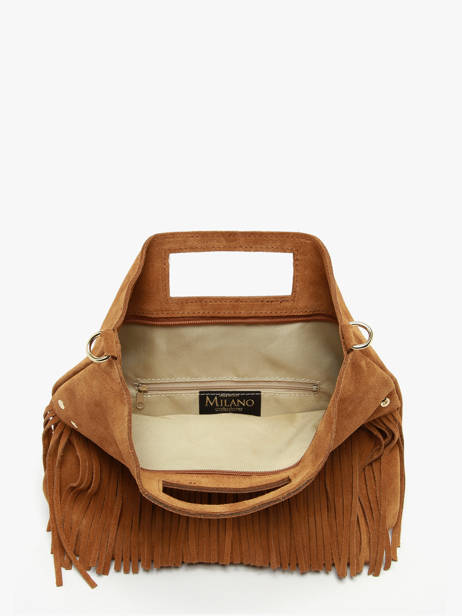Cross Body Tas Velvet Leder Milano Bruin velvet VE25091 ander zicht 3