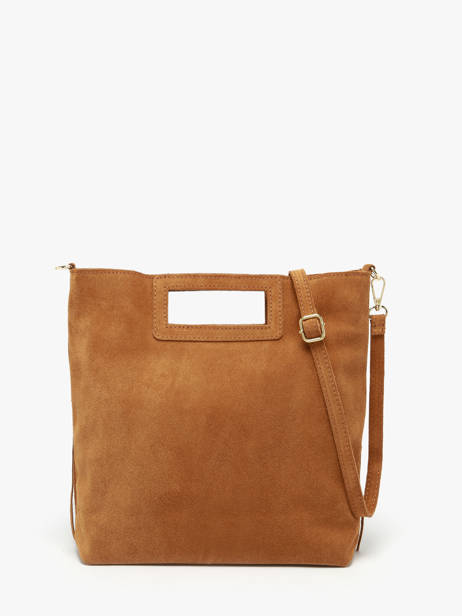 Cross Body Tas Velvet Leder Milano Bruin velvet VE25091 ander zicht 4