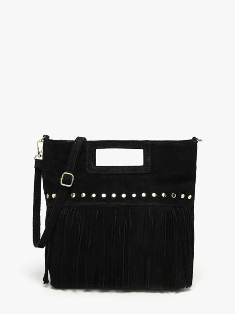 Cross Body Tas Velvet Leder Milano Zwart velvet VE25091