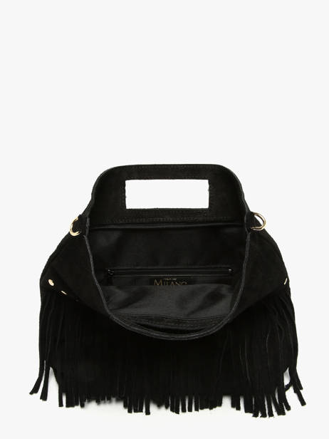 Cross Body Tas Velvet Leder Milano Zwart velvet VE25091 ander zicht 3