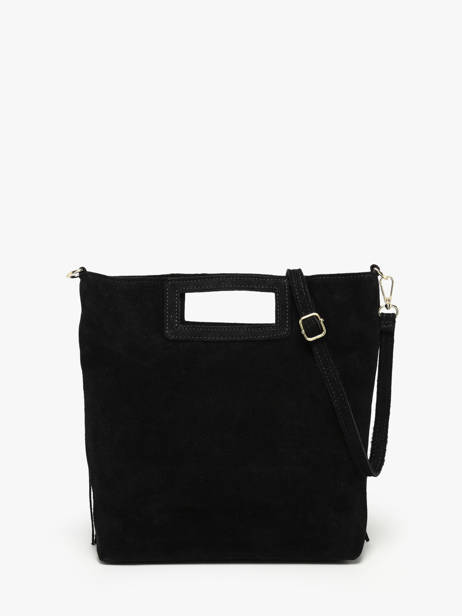 Cross Body Tas Velvet Leder Milano Zwart velvet VE25091 ander zicht 4