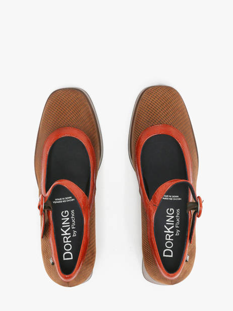 Derby Veterschoenen Met Hak Cristel Uit Leder Dorking Bruin women D9154 ander zicht 3