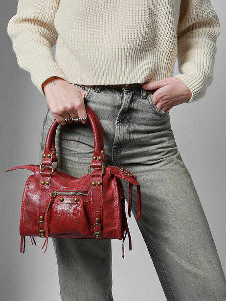 Handtas Spazzolato Leder Milano Rood spazzolato SP24093 ander zicht 1