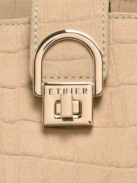 Handtas M Equestre Croco Leder Etrier Beige equestre croco EEQC142M ander zicht 5