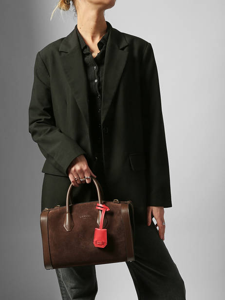 Bowlingtas M Bcbg Suède Leder Lancel Bruin bcbg A13693 ander zicht 1