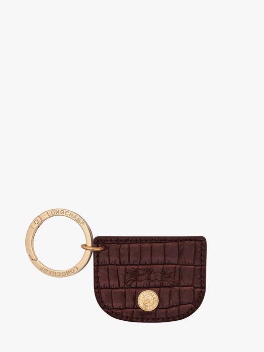 Longchamp Longchamp pocket croco Sleutelhanger Bruin