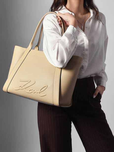 Schoudertas K/ville Leder Karl lagerfeld Beige k ville B1W30066 ander zicht 1