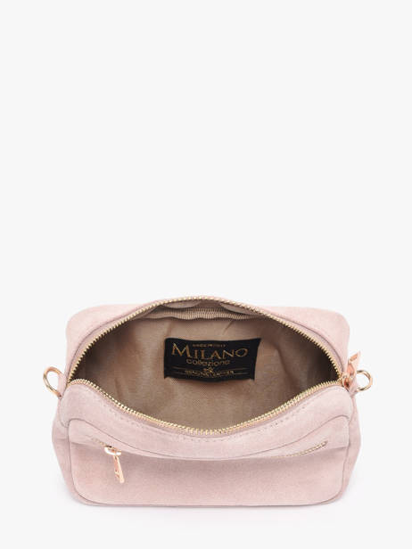 Cross Body Tas Velvet Leder Milano Roze velvet VE25115 ander zicht 3