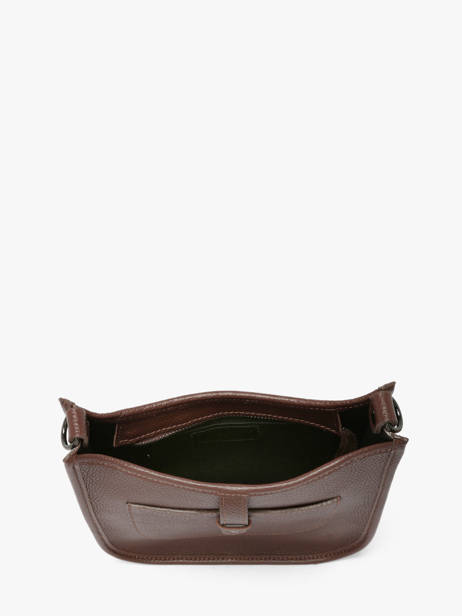 Cross Body Tas Caviar Leder Milano Bruin caviar CA25067 ander zicht 3
