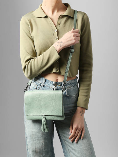 Cross Body Tas Caviar Leder Milano Groen caviar CA22112 ander zicht 1