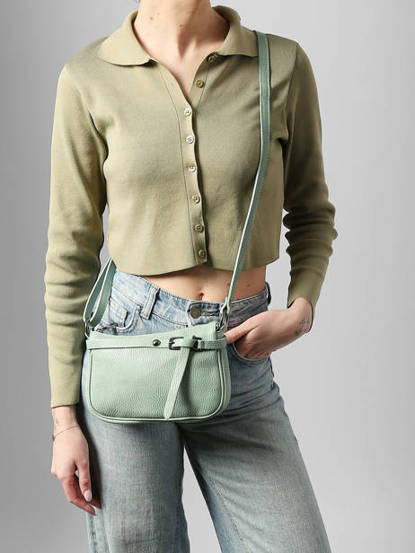 Cross Body Tas Caviar Leder Milano Groen caviar G1421N ander zicht 1