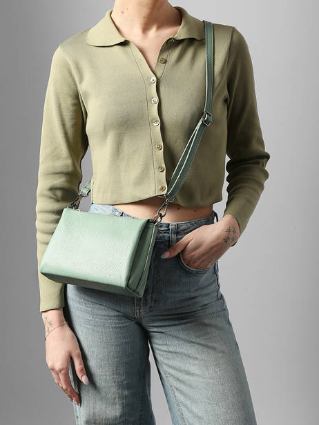 Cross Body Tas Caviar Leder Milano Groen caviar CA25065 ander zicht 1