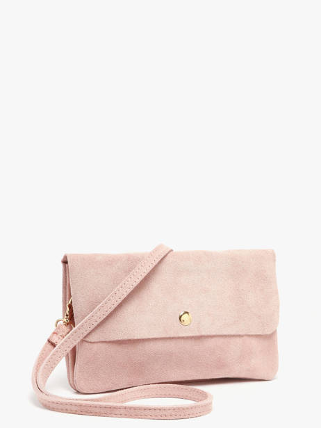 Cross Body Tas Velvet Leder Milano Roze velvet VE23067O ander zicht 2