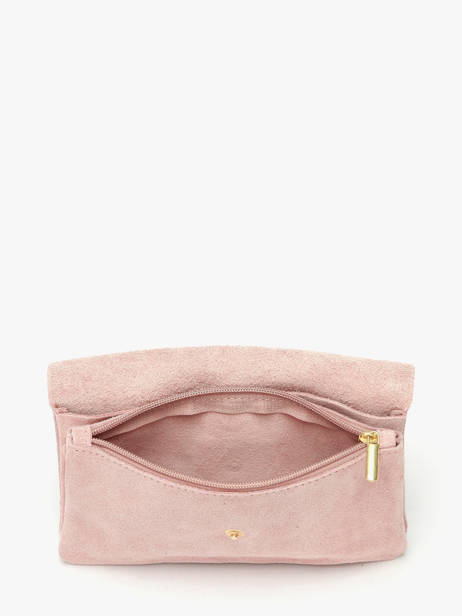 Cross Body Tas Velvet Leder Milano Roze velvet VE23067O ander zicht 3