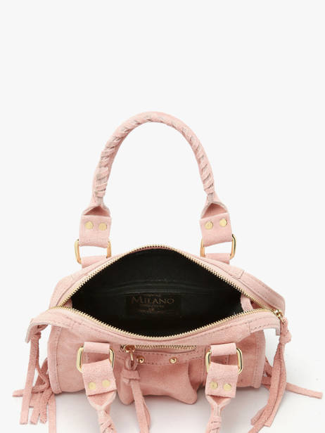 Cross Body Tas Velvet Leder Milano Roze velvet VE24092O ander zicht 3